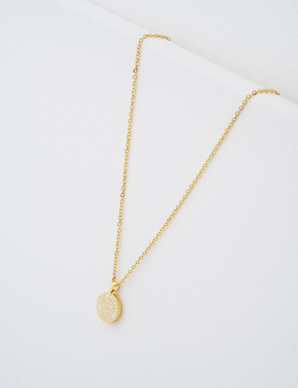 Ted Baker MONELLA - Monogram Logo Coin Pendant Kettingen Dames Goud | Belgium  720135-LIW