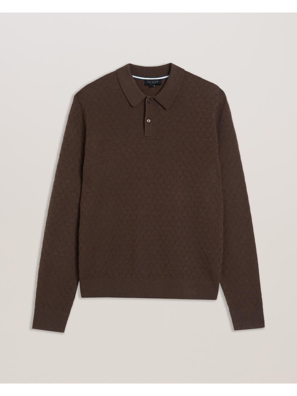 Ted Baker MORAR - Long Sleeve T Stitch Knitted Jumpers Heren Bruin | Belgium  729345-MSC