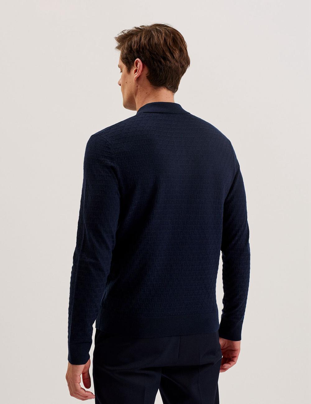 Ted Baker MORAR - T Knit Long Sleeve Top Jumpers Heren Donkerblauw | Belgium  540691-LDX
