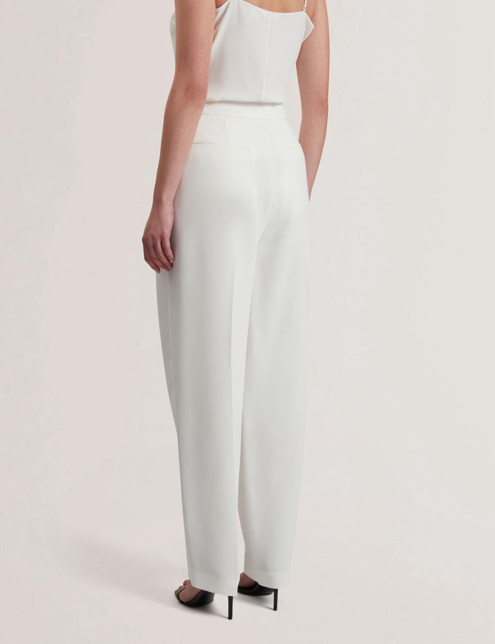 Ted Baker MORRIAT - Barrel Leg Woven Tailored Broek Dames Ivory | Belgium  803142-SNY