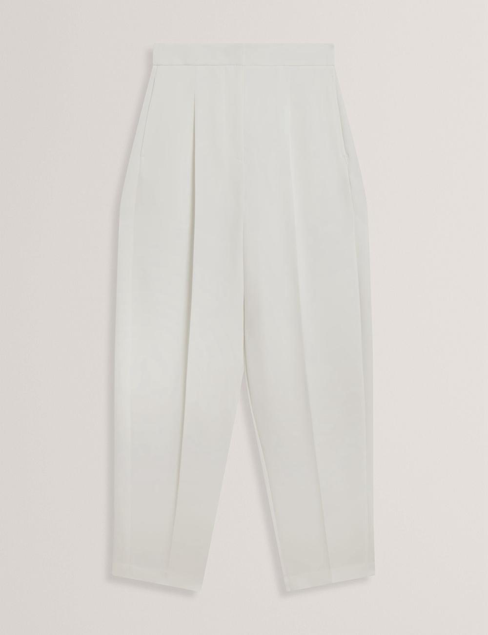 Ted Baker MORRIAT - Barrel Leg Woven Tailored Broek Dames Ivory | Belgium  803142-SNY
