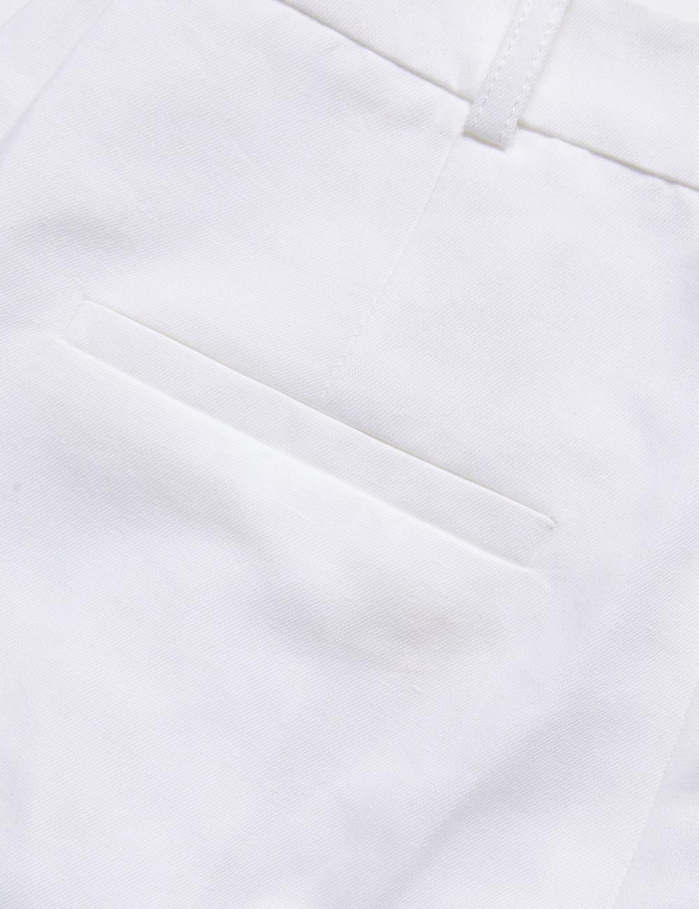 Ted Baker MUSUBT - Linen Cotton High Waisted Tailored Broek Dames Wit | Belgium  941675-WTX