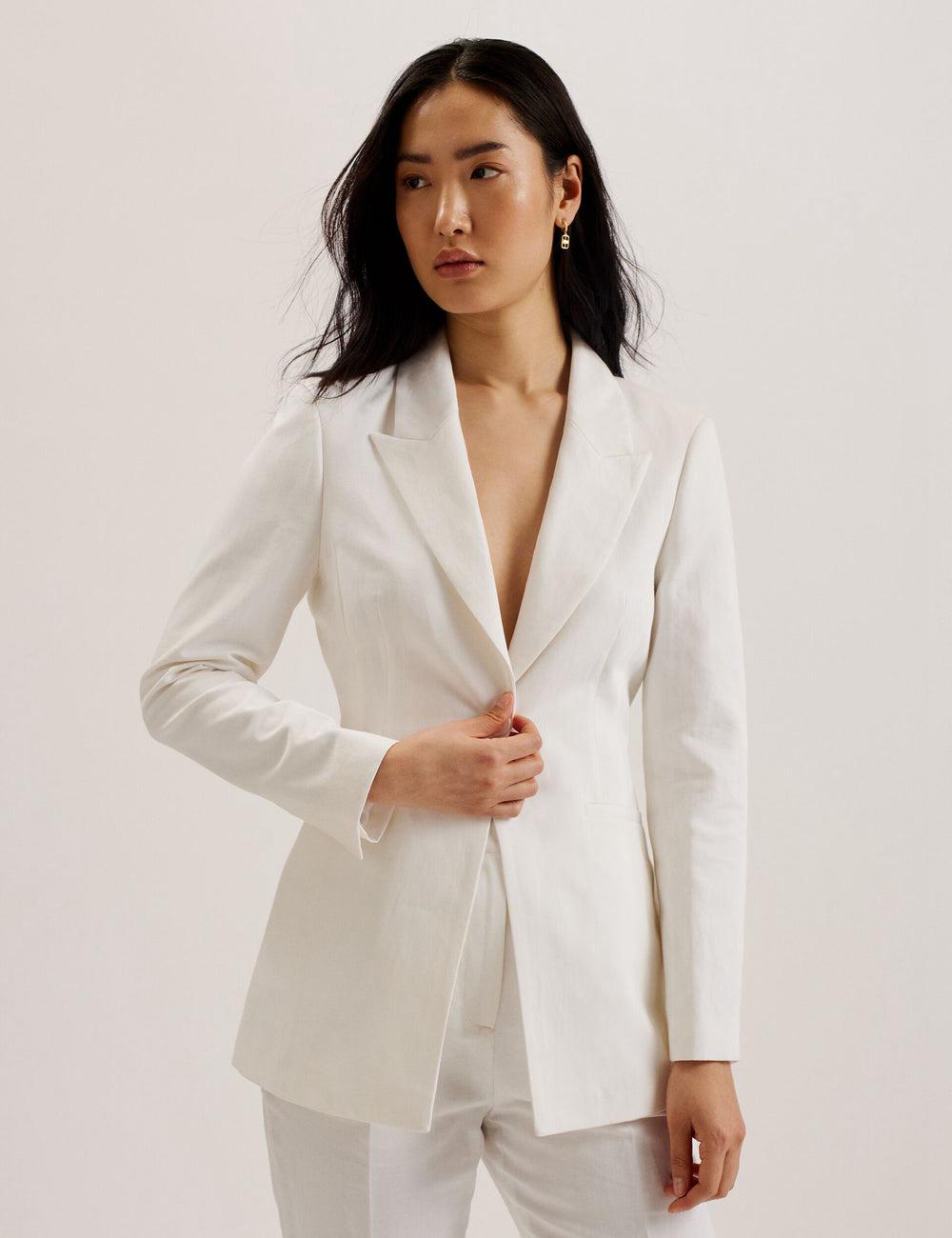 Ted Baker MUSUB - Tailored with Faux Pockets Blazer Dames Wit | Belgium  620957-XOD