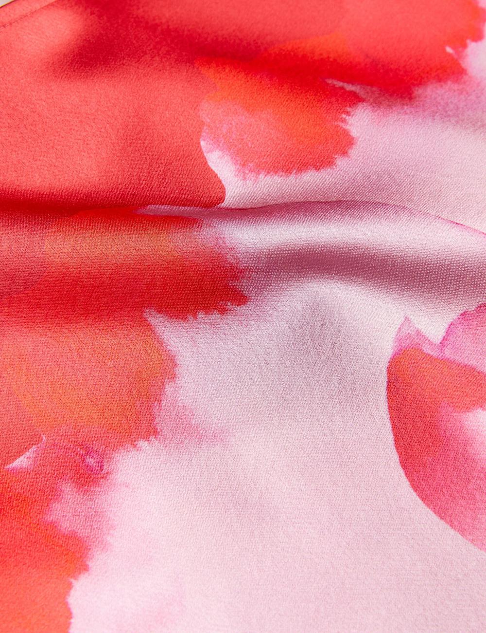 Ted Baker NASINU - Printed Satin Batwing Sleeve Midi-jurk Dames Rood | Belgium  853749-EBL