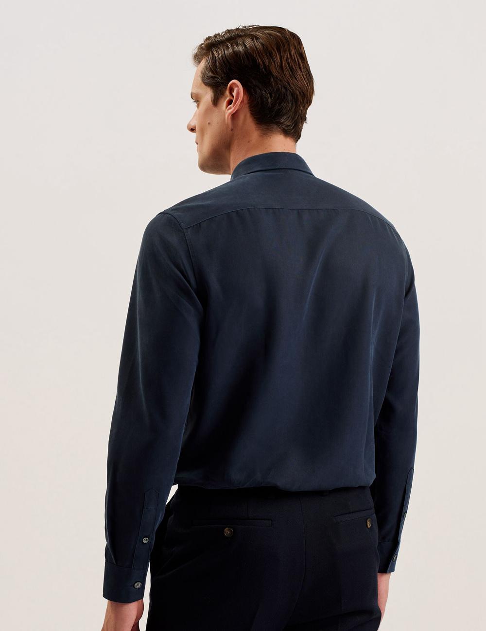 Ted Baker NESSMEN - Embroidered Detail Relaxed Fit Overhemd Heren Donkerblauw | Belgium  946073-BVU