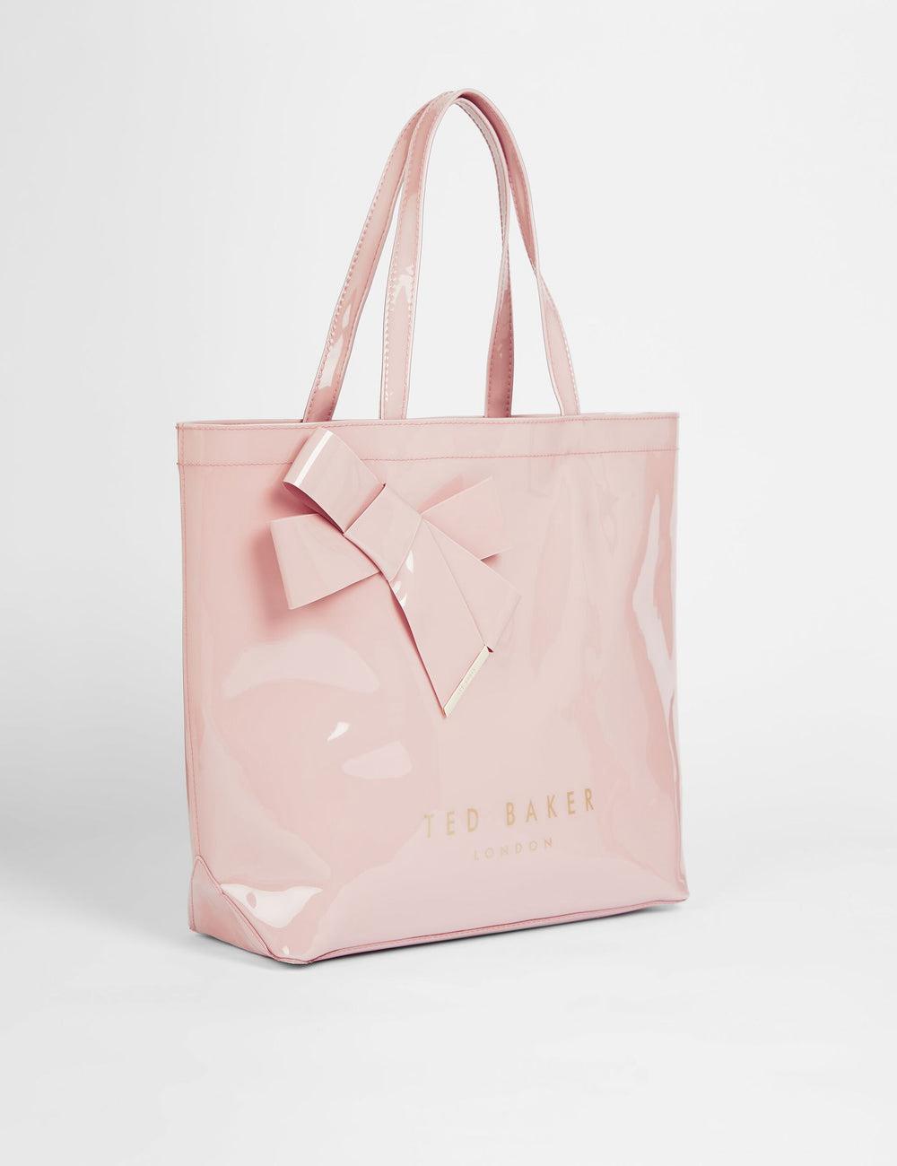 Ted Baker NICON - Knot Bow Vinyl Icon Tote Tassen Dames Roze | Belgium  875261-ZEY