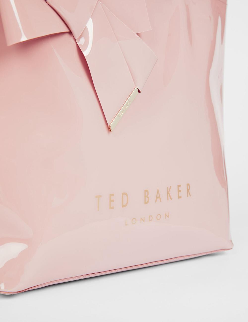 Ted Baker NICON - Knot Bow Vinyl Icon Tote Tassen Dames Roze | Belgium  875261-ZEY