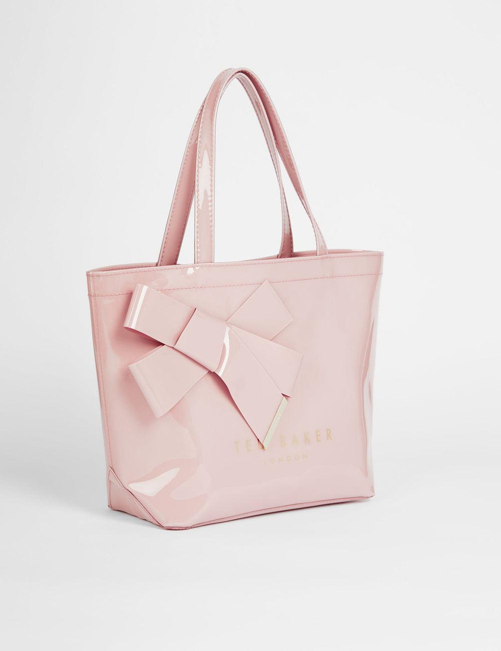 Ted Baker NIKICON - Small Knot Bow Vinyl Icon Tote Tassen Dames Roze | Belgium  472560-UEI