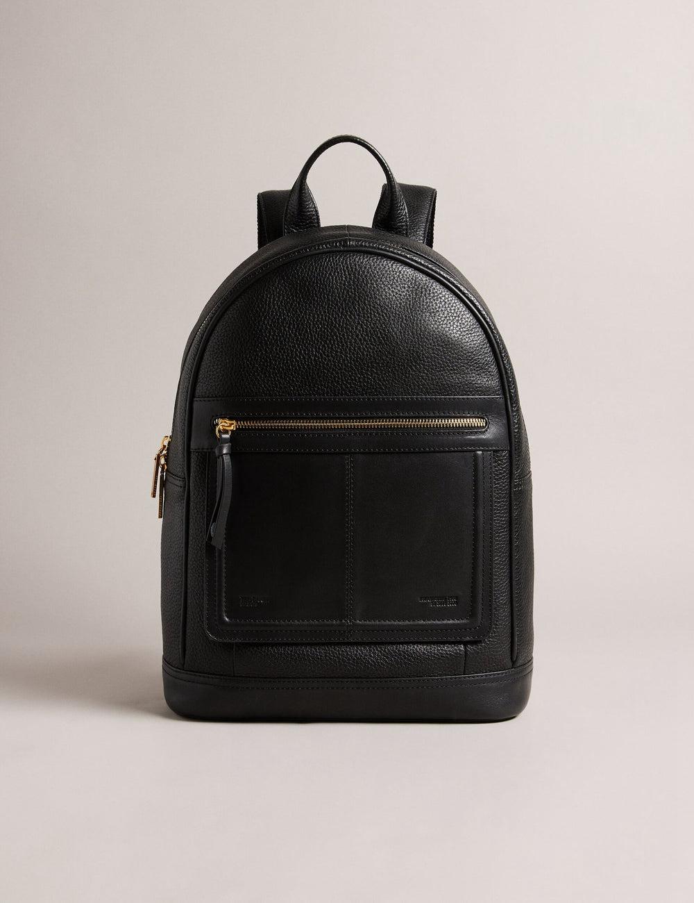 Ted Baker NISHAY - Leather Zip Pocket Laptop Rugzakken Dames Zwart | Belgium  267380-WNJ