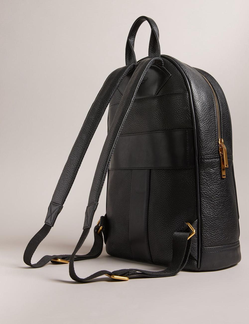 Ted Baker NISHAY - Leather Zip Pocket Laptop Rugzakken Dames Zwart | Belgium  267380-WNJ