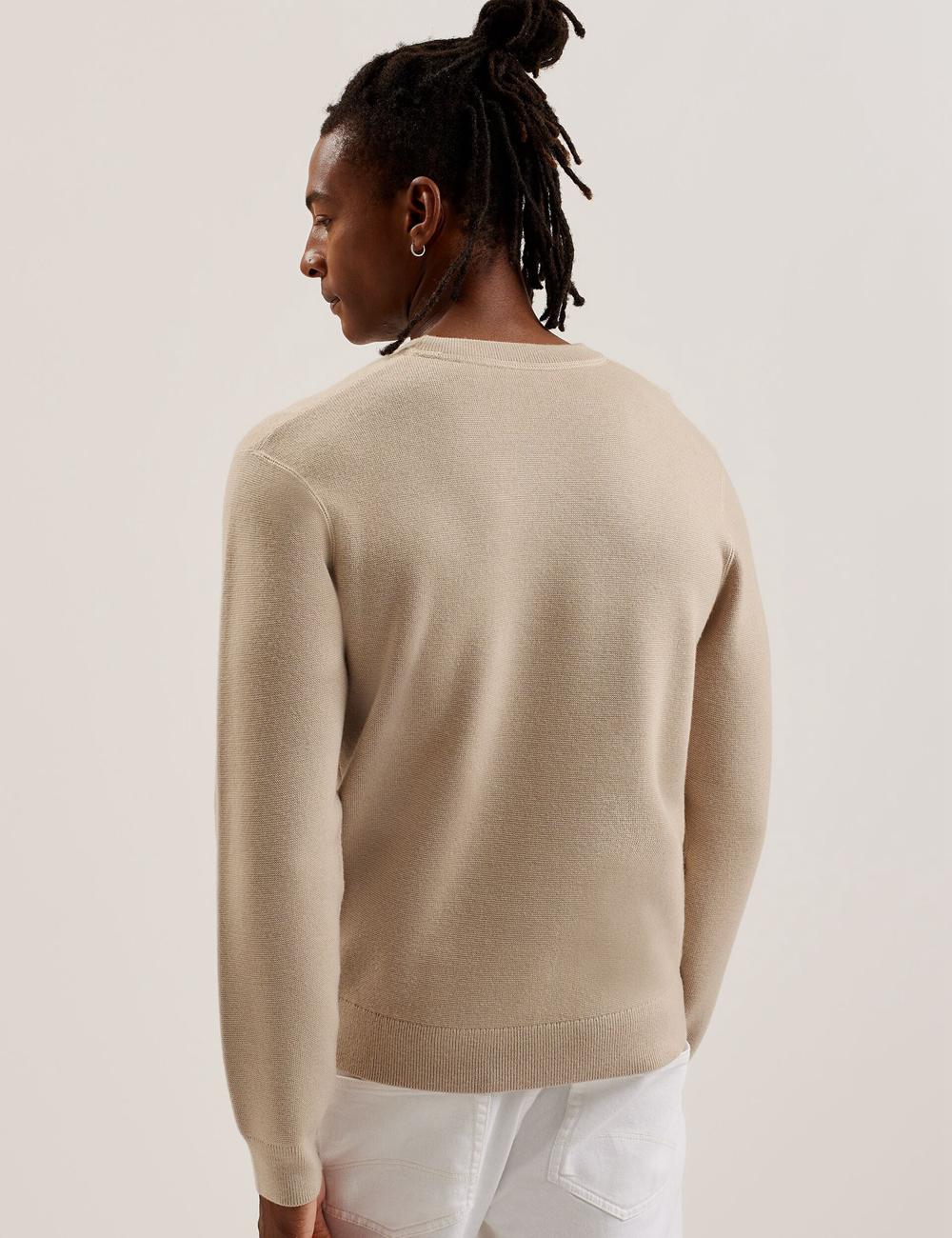 Ted Baker OLMSTE - Boucle Wool Blend Crew Neck Jumpers Heren Taupe | Belgium  309582-BLV