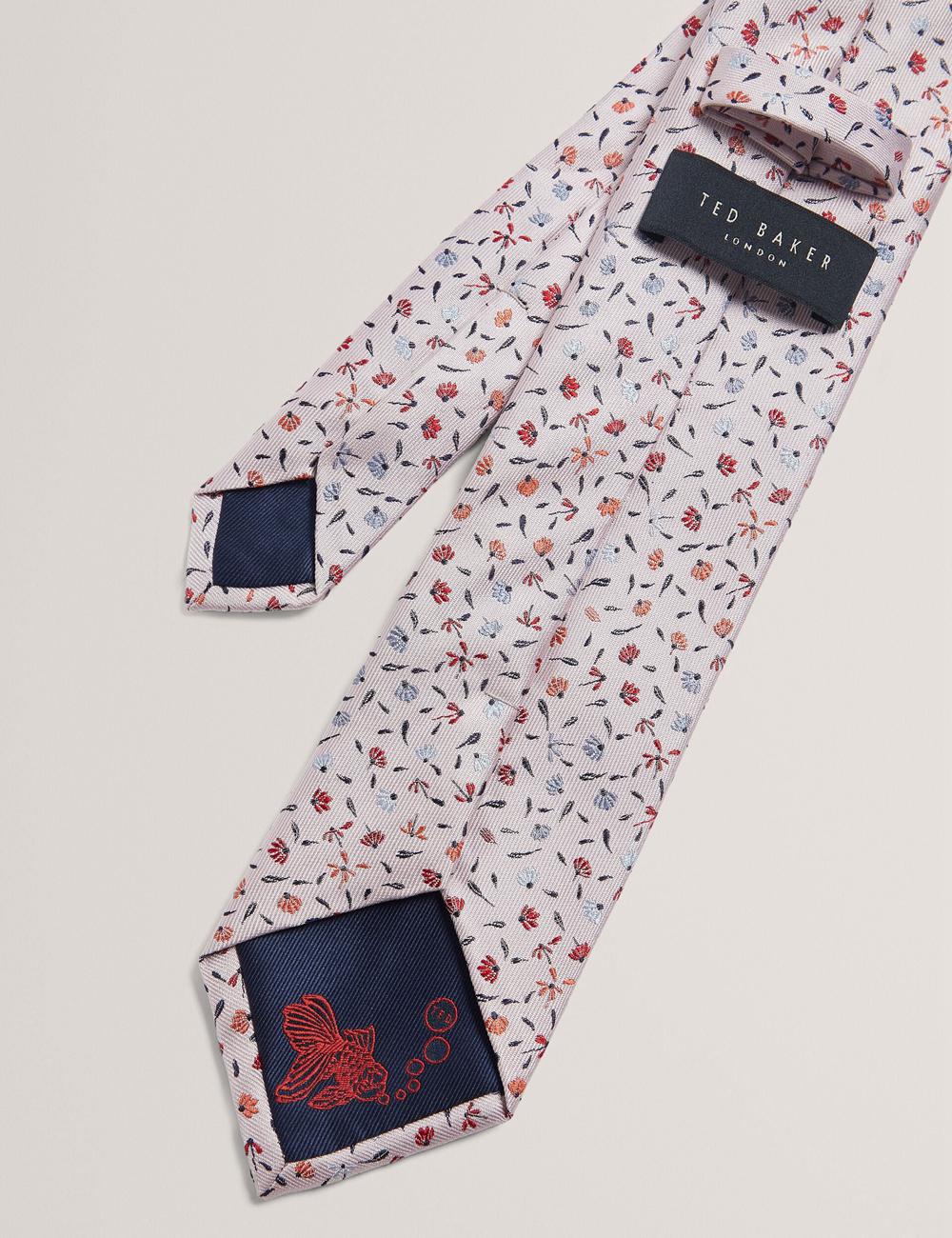 Ted Baker ORSEA - Ditsy Petal Print Woven Silk Stropdassen Heren Roze | Belgium  253809-EXG