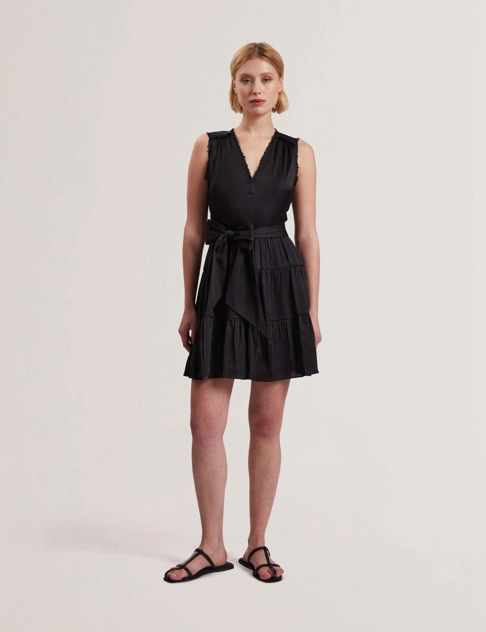 Ted Baker OTIANA - Sleeveless Waistred Mini-jurk Dames Zwart | Belgium  974685-YZX