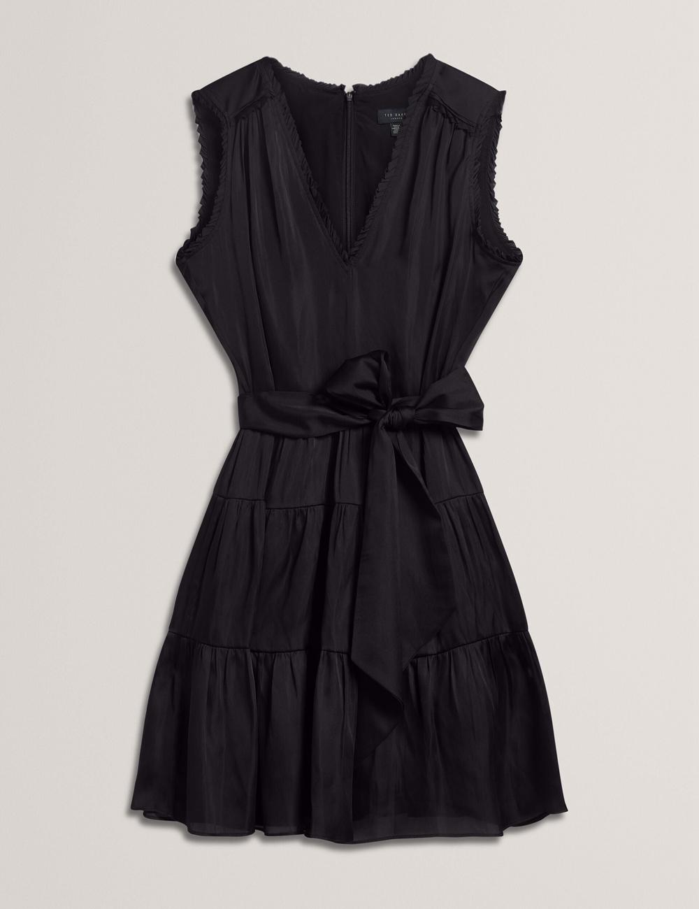 Ted Baker OTIANA - Sleeveless Waistred Mini-jurk Dames Zwart | Belgium  974685-YZX