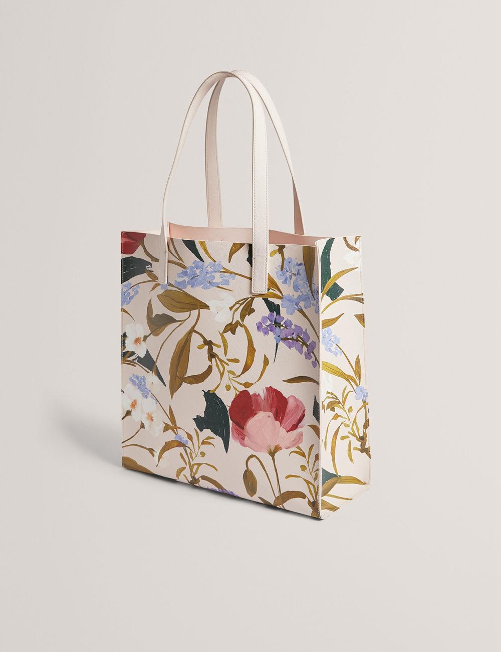 Ted Baker PALAMAA - Floral Print PU Leather Large Tote Tassen Dames Roze | Belgium  124305-VQS