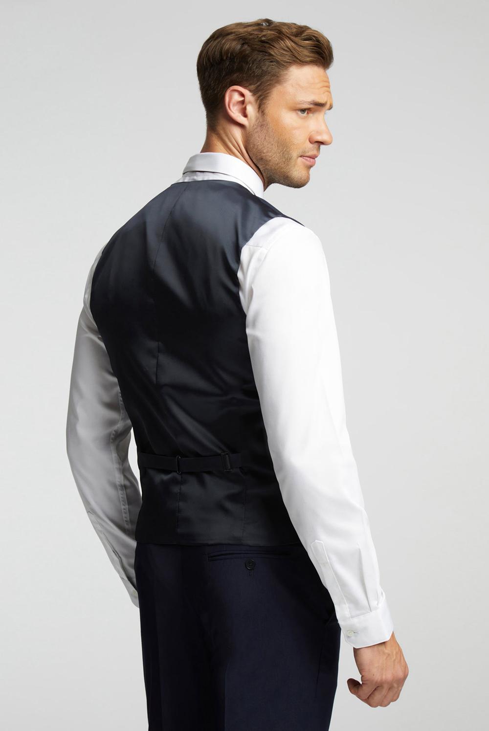 Ted Baker PANAMA - Wool Blend Slim Fit Pak Gilet Heren Donkerblauw | Belgium  854027-YGI