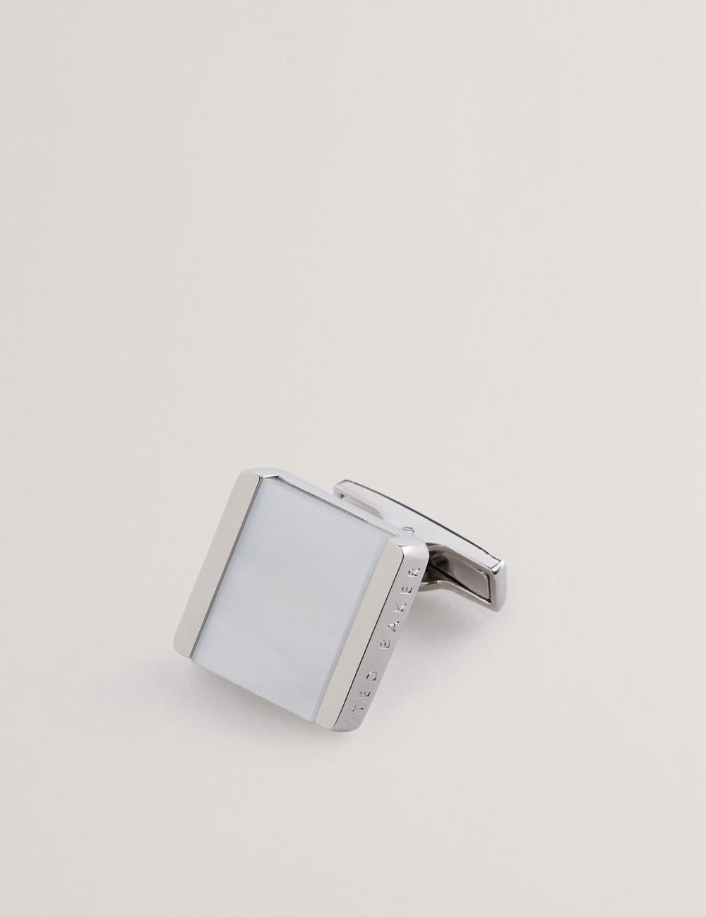 Ted Baker PAYDEN - Pearlescent Stone Square Manchetknopen Heren Zilver | Belgium  389046-VIJ