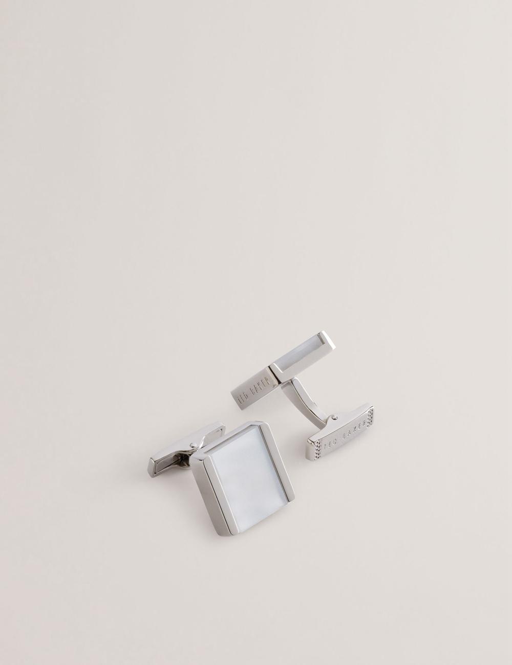 Ted Baker PAYDEN - Pearlescent Stone Square Manchetknopen Heren Zilver | Belgium  389046-VIJ