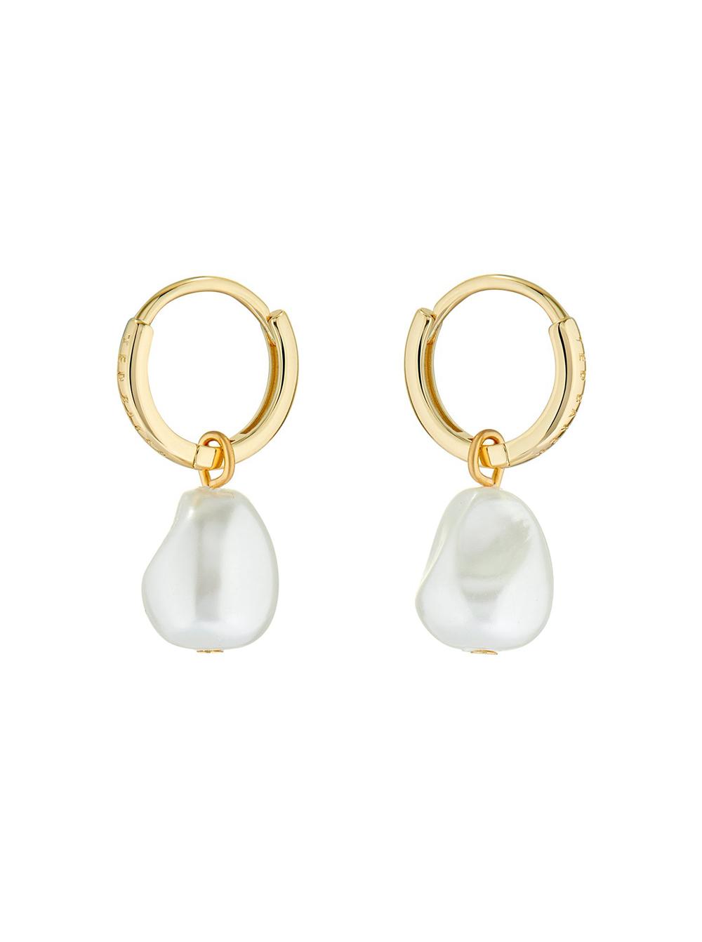 Ted Baker PERIAA - Pearl Drop Pendant Huggie Oorbellen Dames Goud | Belgium  879645-ZVB