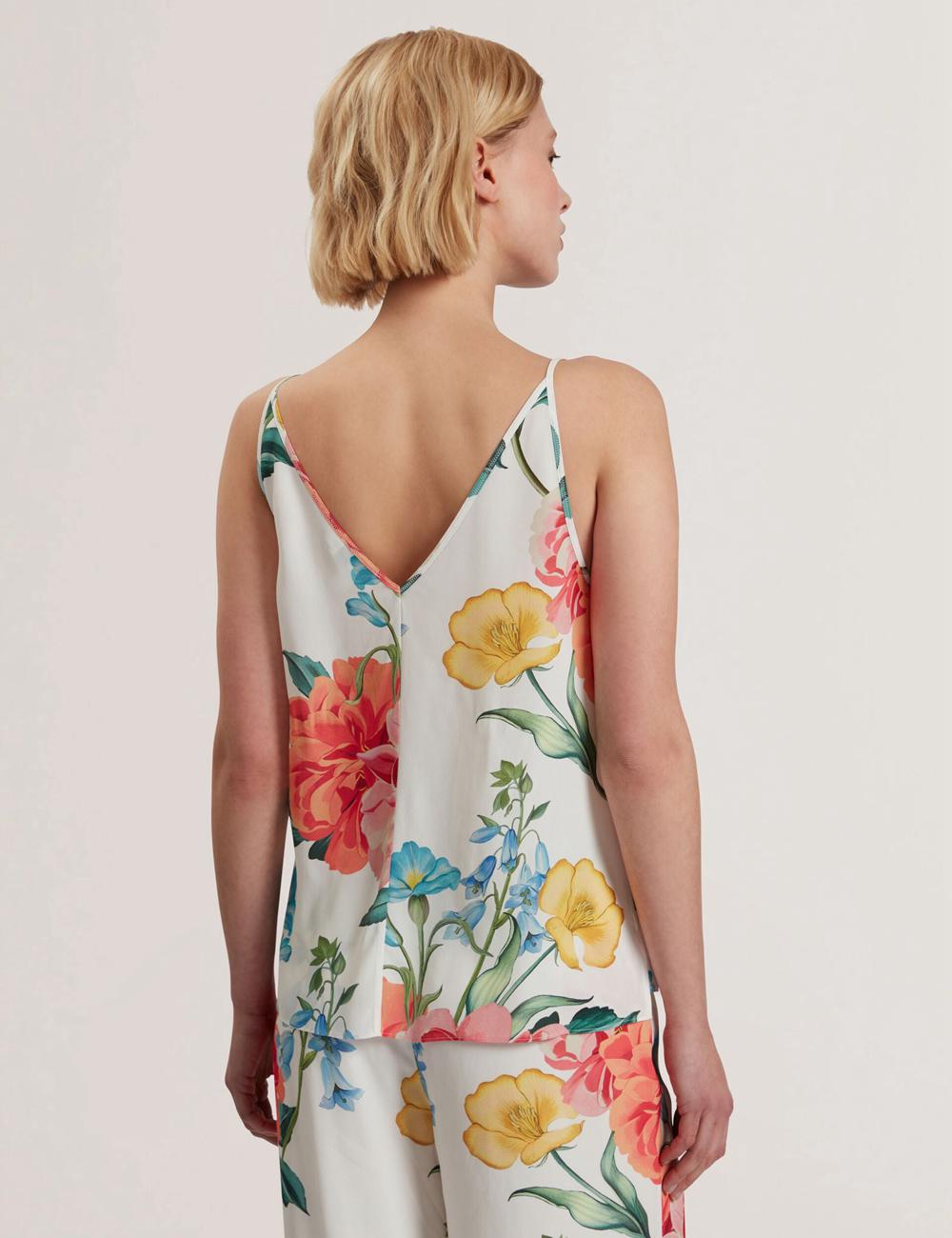 Ted Baker PURRLA - Floral Print Scoop Neck Sleeveless Topjes Dames Wit | Belgium  983217-VIM