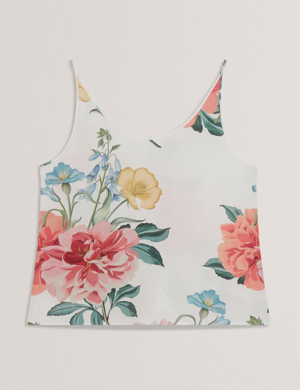 Ted Baker PURRLA - Floral Print Scoop Neck Sleeveless Topjes Dames Wit | Belgium  983217-VIM