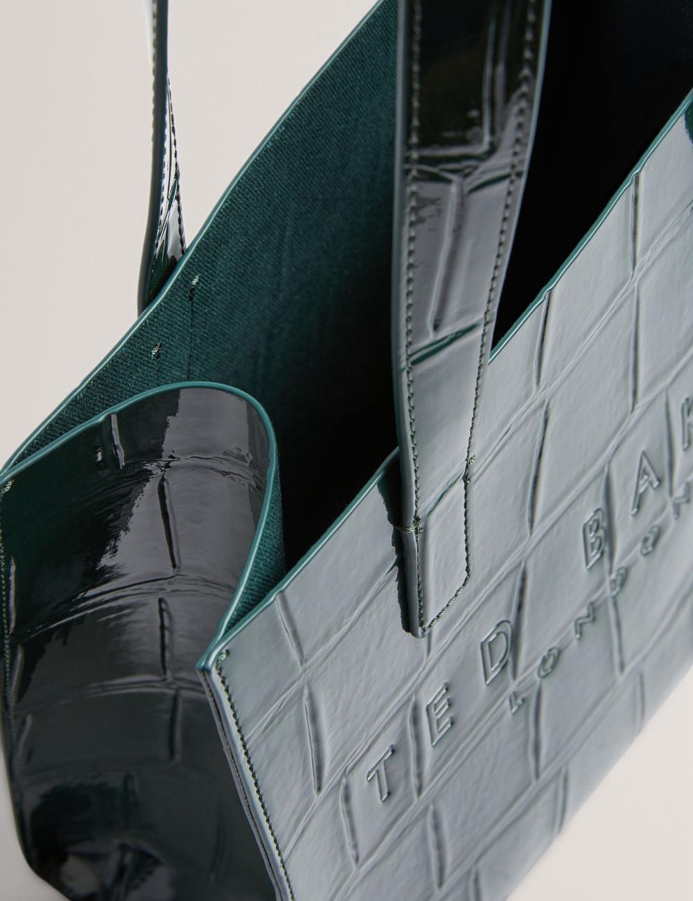 Ted Baker REPTCON - Croc Effect Small Tote Tassen Dames Groen | Belgium  024635-HBZ