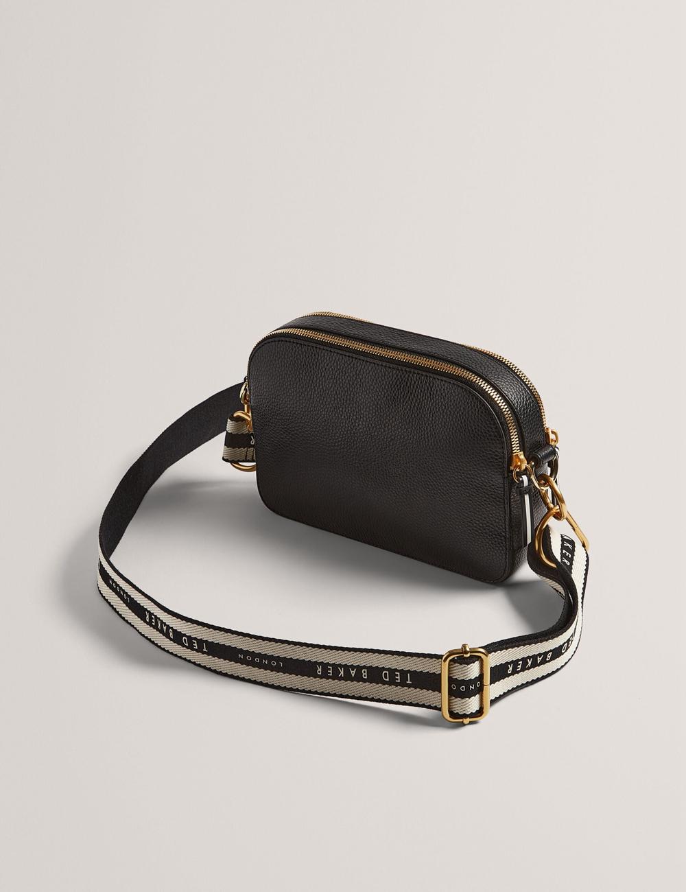 Ted Baker RIVEA - Woven Panel Faux Leather Camera Cameratas Dames Donkerblauw | Belgium  850274-MWE