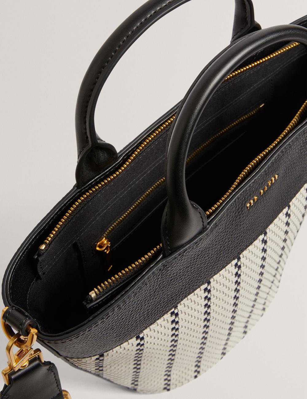 Ted Baker RIVERI - Woven Leather Trim Bucket With Webbing Strap Tote Tassen Dames Donkerblauw | Belgium  561734-AJZ