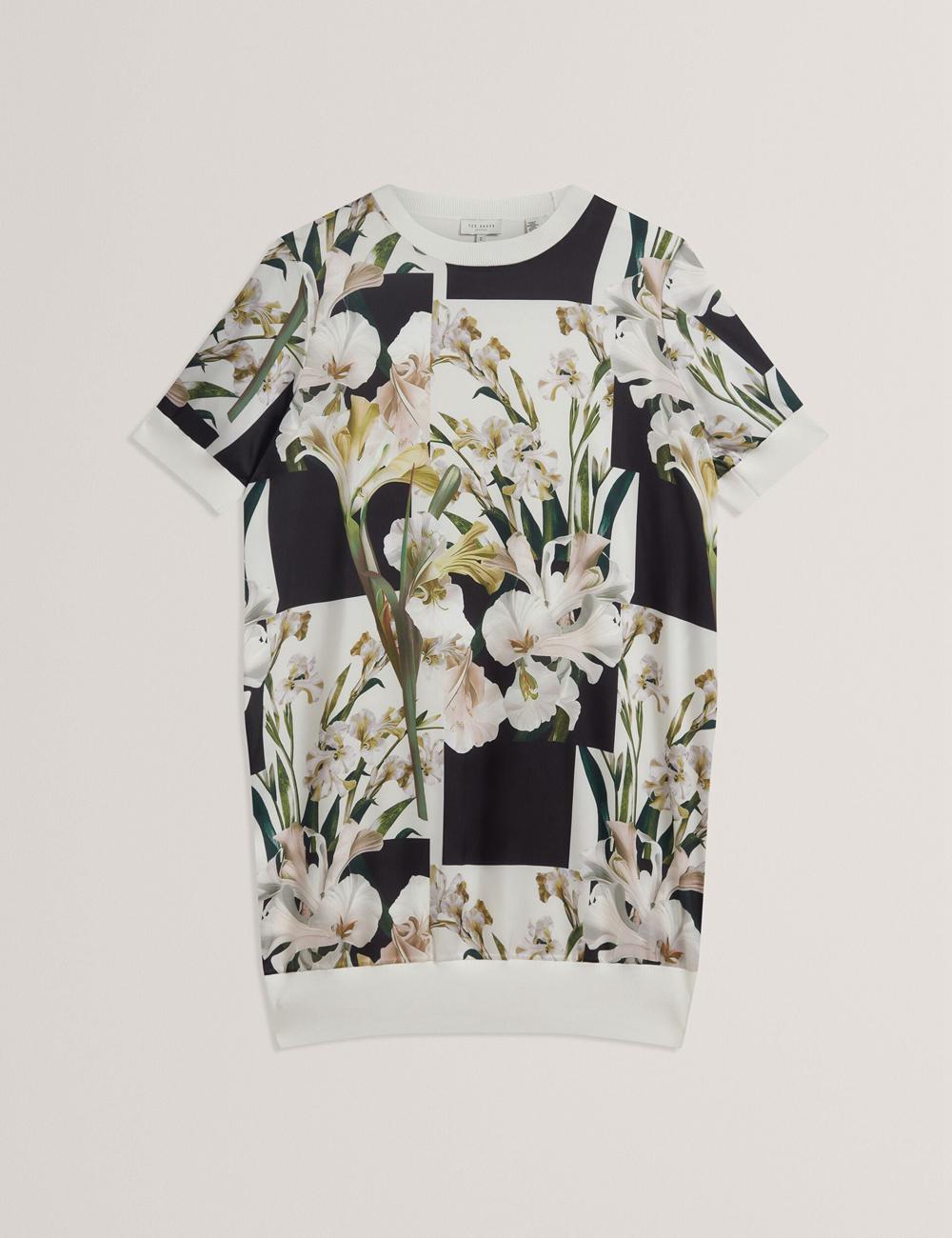 Ted Baker RONEEA - Printed Front Knitted Mini-jurk Dames Ivory | Belgium  387694-GUI