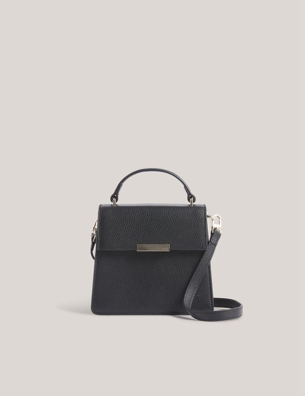 Ted Baker ROSELII - Small Top Handle Bar Detail Leather Crossbodytassen Dames Zwart | Belgium  654173-WVJ