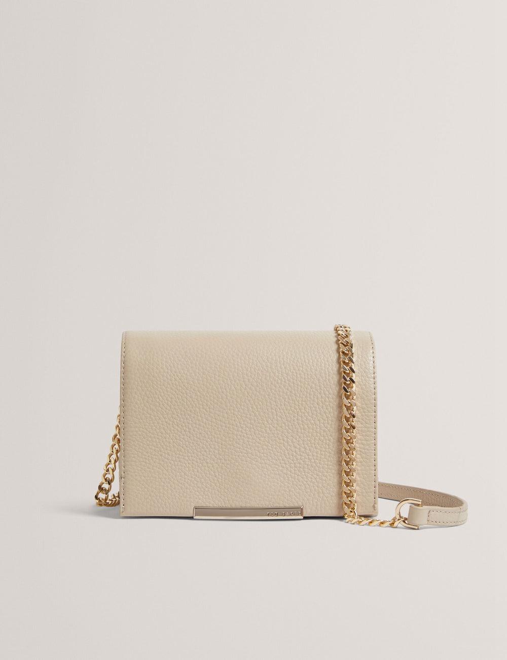 Ted Baker ROUSEN - Bar Detail Fold Over Leather Crossbodytassen Dames Ecru | Belgium  829713-CDP
