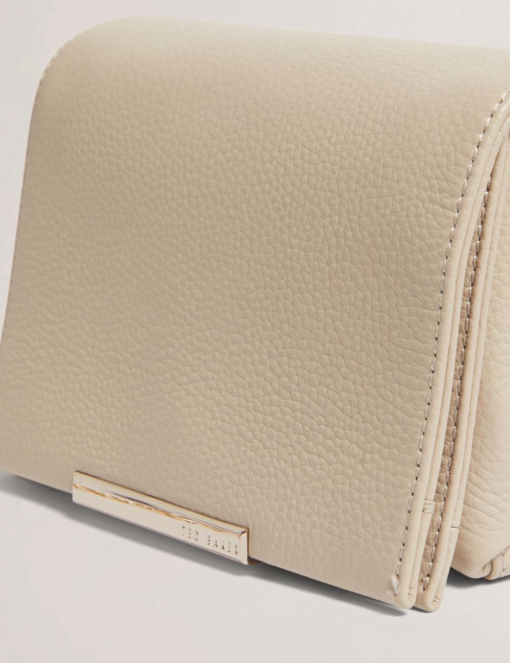 Ted Baker ROUSEN - Bar Detail Fold Over Leather Crossbodytassen Dames Ecru | Belgium  829713-CDP