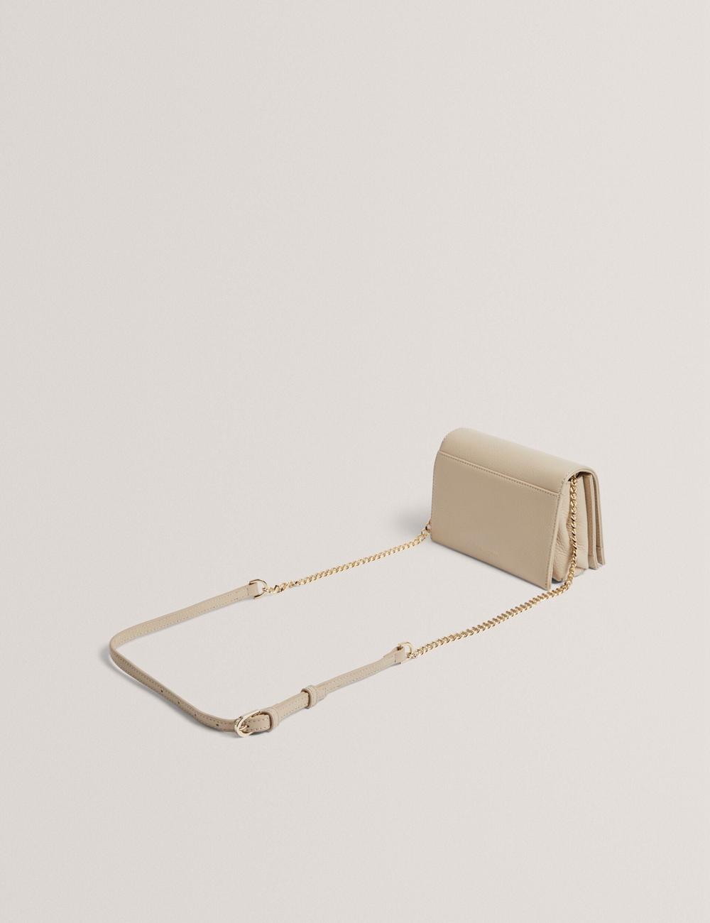 Ted Baker ROUSEN - Bar Detail Fold Over Leather Crossbodytassen Dames Ecru | Belgium  829713-CDP