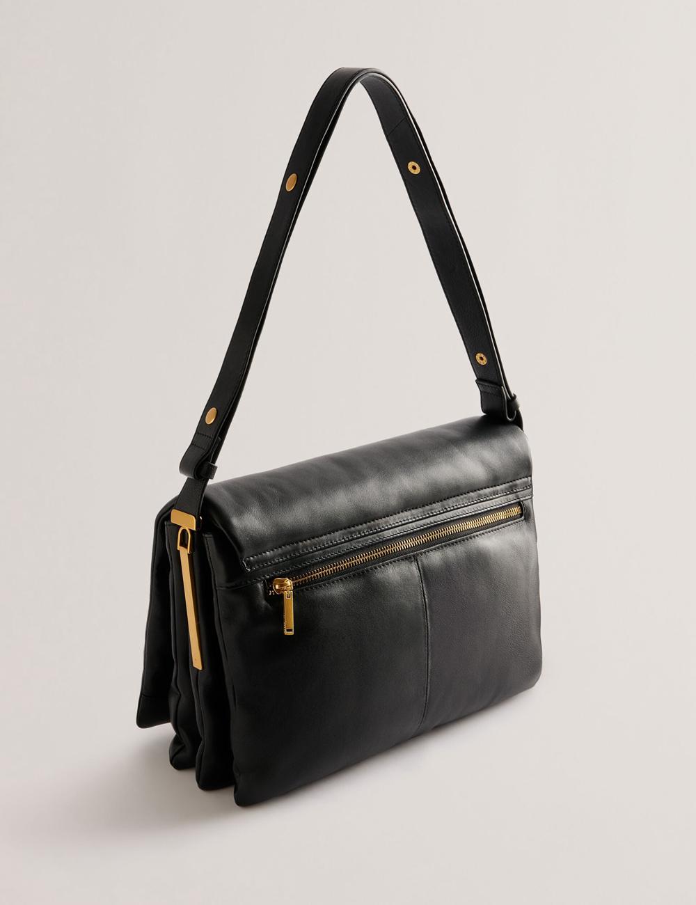 Ted Baker SAMILLA - Large Puffy Leather With Lock Schoudertassen Dames Zwart | Belgium  041862-HXO