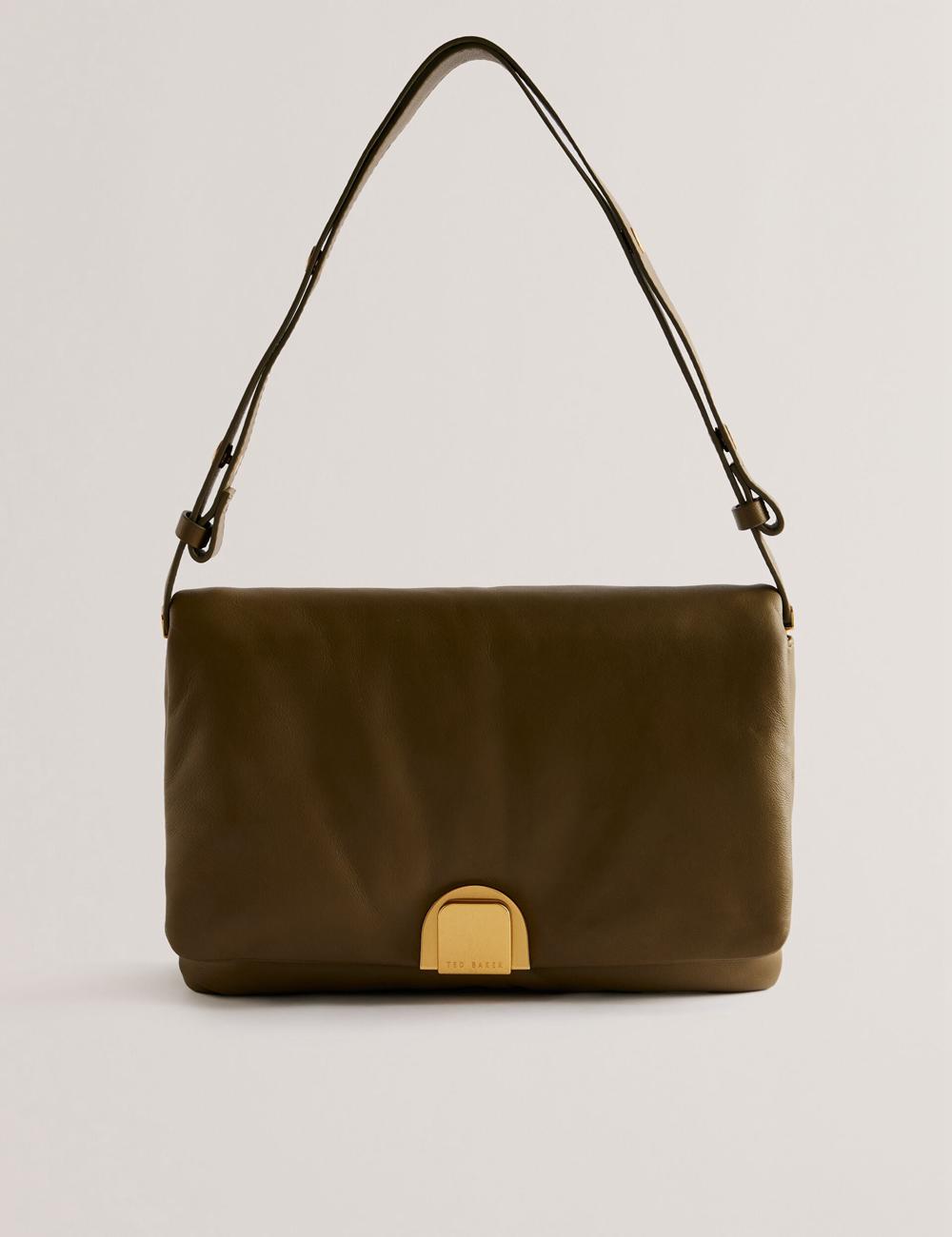 Ted Baker SAMILLI - Lock Detail Leather Puffy Schoudertassen Dames Khaki | Belgium  689317-XHE