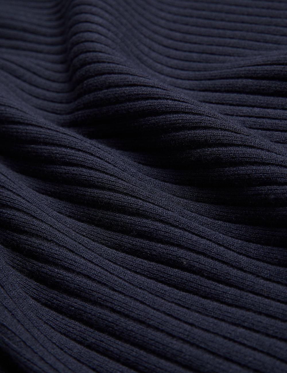 Ted Baker SANDIII - Sleeveless Ribbed Knit Column Maxi Jurk Dames Donkerblauw | Belgium  651738-IKS