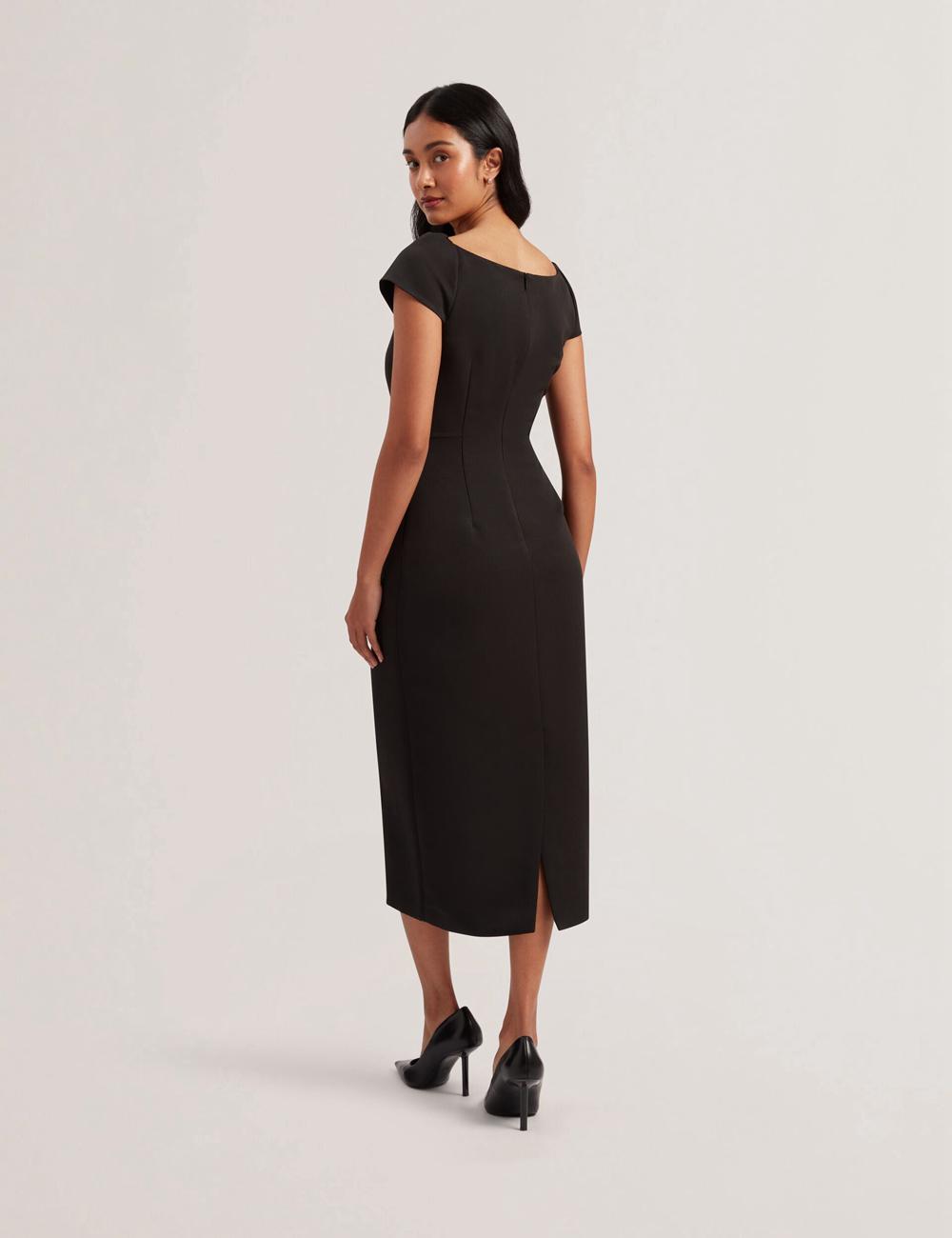 Ted Baker SASSARI - Tailored Cap Sleeve Column Midi-jurk Dames Zwart | Belgium  971235-BWR