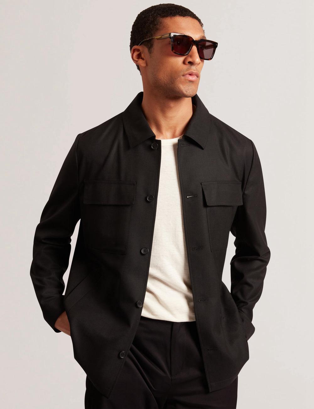 Ted Baker SELWYNJ - Lightweight Wool Blend Jassen Heren Zwart | Belgium  147358-ALQ