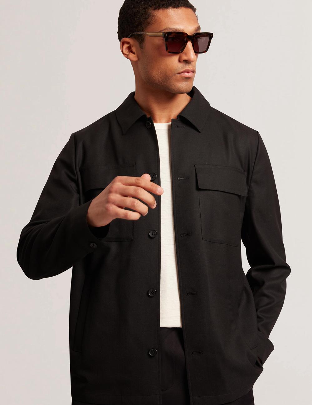 Ted Baker SELWYNJ - Lightweight Wool Blend Jassen Heren Zwart | Belgium  147358-ALQ