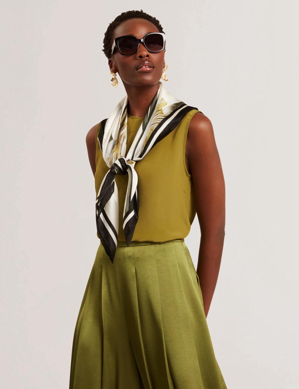 Ted Baker SHAMRA - Silk Blend Seam Detail Topjes Dames Groen | Belgium  364578-IDS