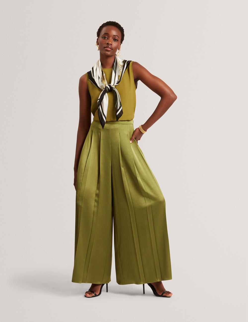 Ted Baker SHAMRA - Silk Blend Seam Detail Topjes Dames Groen | Belgium  364578-IDS