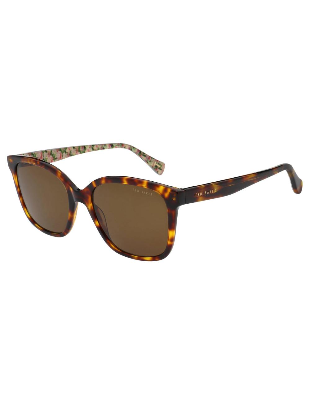Ted Baker SHANEY - Classic Square Print Detail Zonnebril Dames Bruin | Belgium  785039-JFN