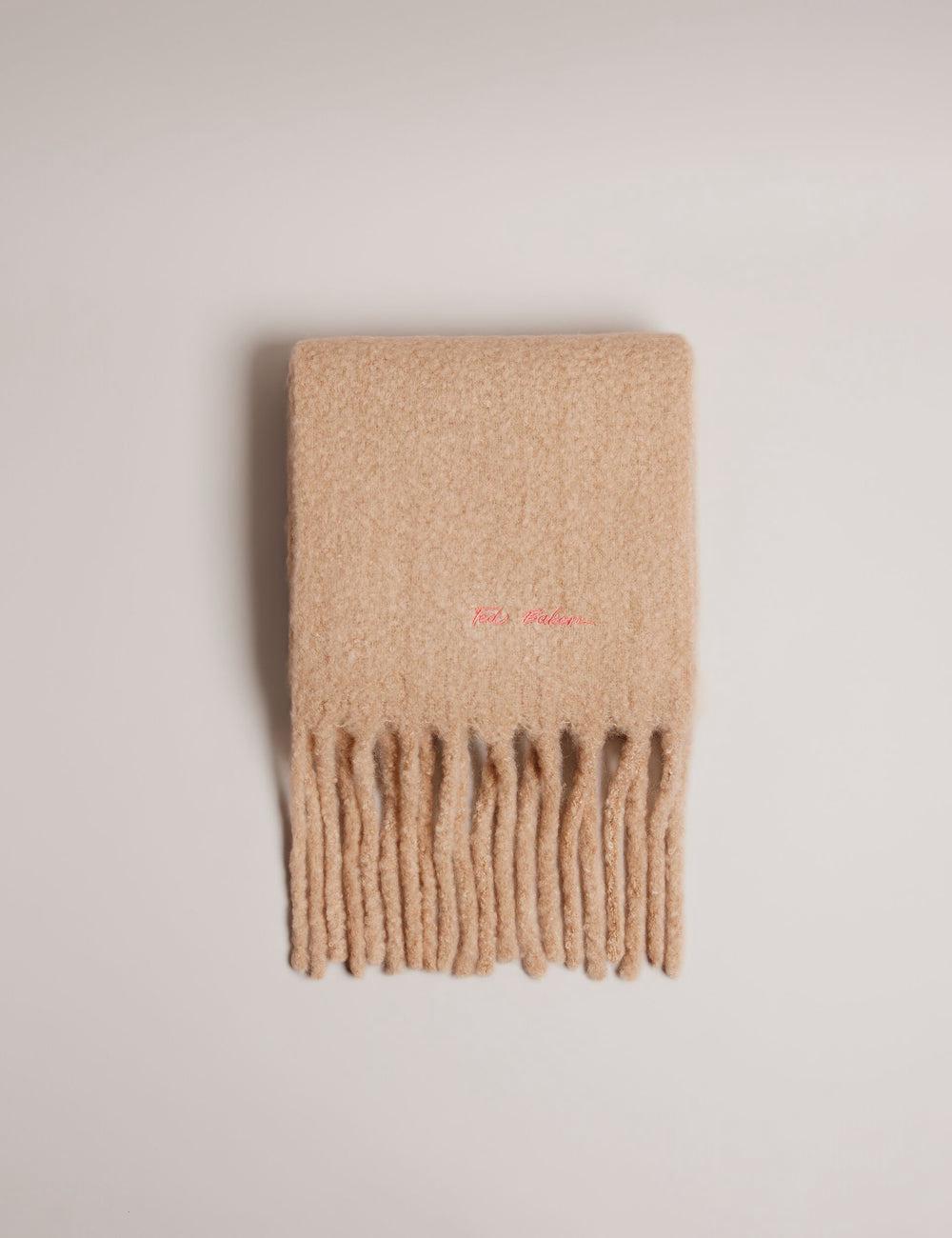 Ted Baker SHELMAS - Fluffy Wool Blend Blanket Knitted Sjaals Dames Taupe | Belgium  409638-KJX