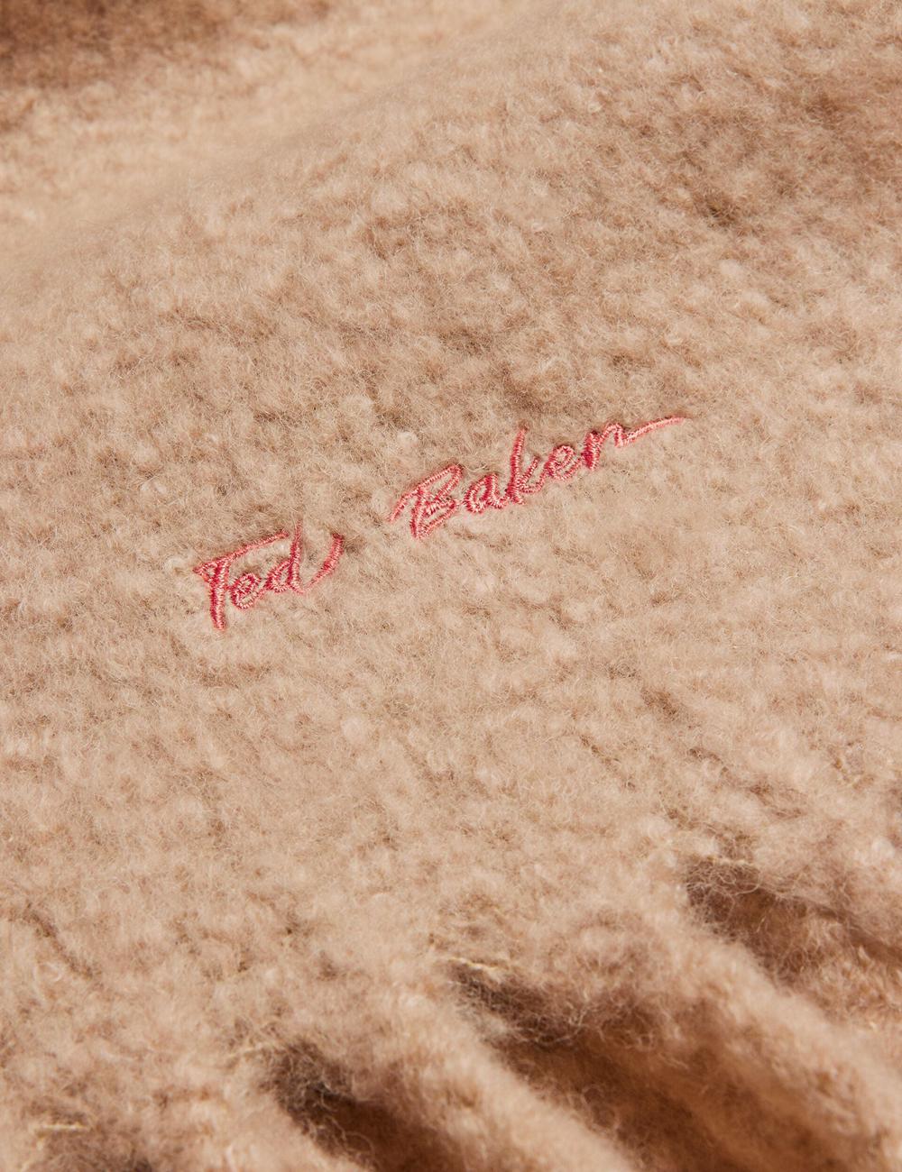 Ted Baker SHELMAS - Fluffy Wool Blend Blanket Knitted Sjaals Dames Taupe | Belgium  409638-KJX