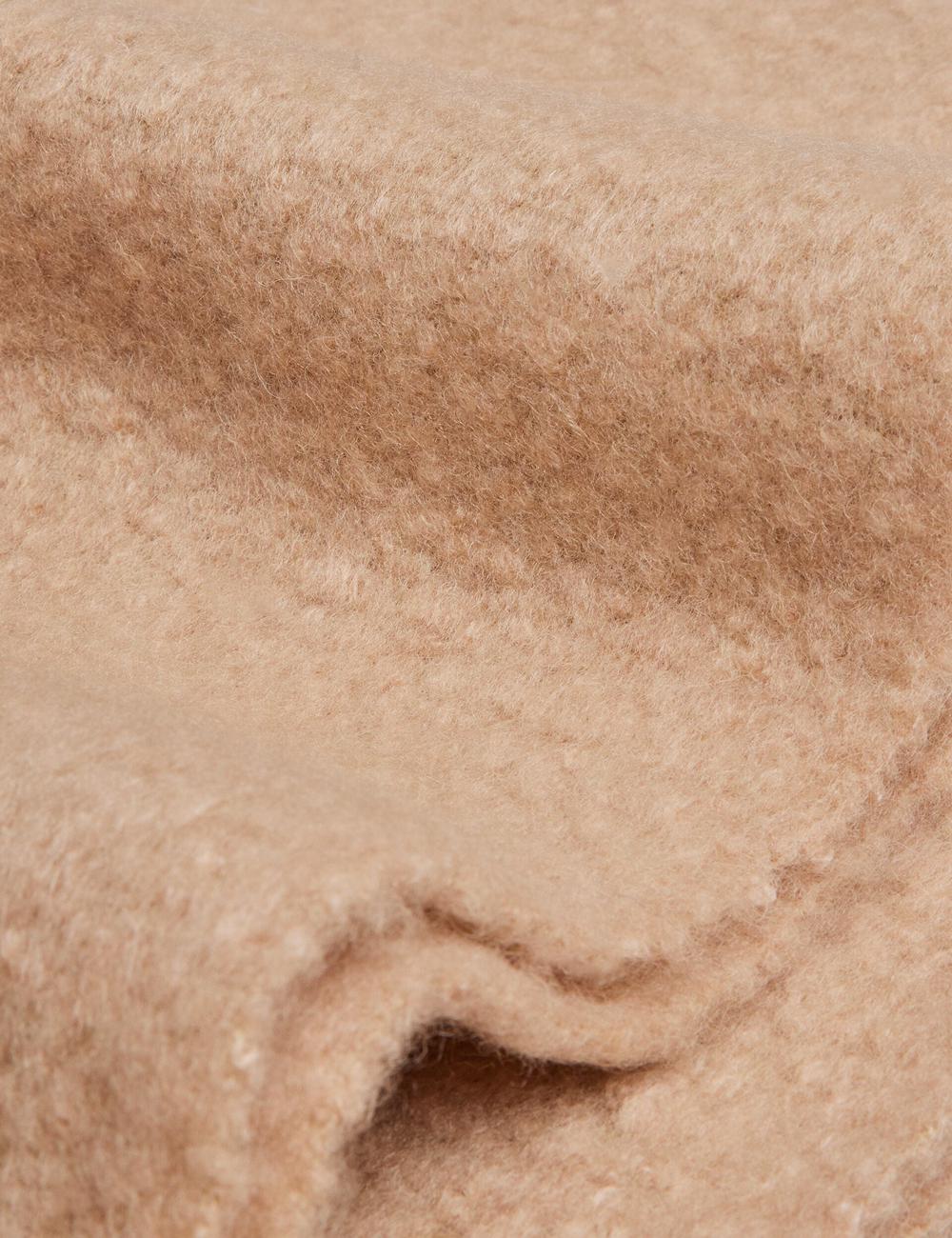 Ted Baker SHELMAS - Fluffy Wool Blend Blanket Knitted Sjaals Dames Taupe | Belgium  409638-KJX