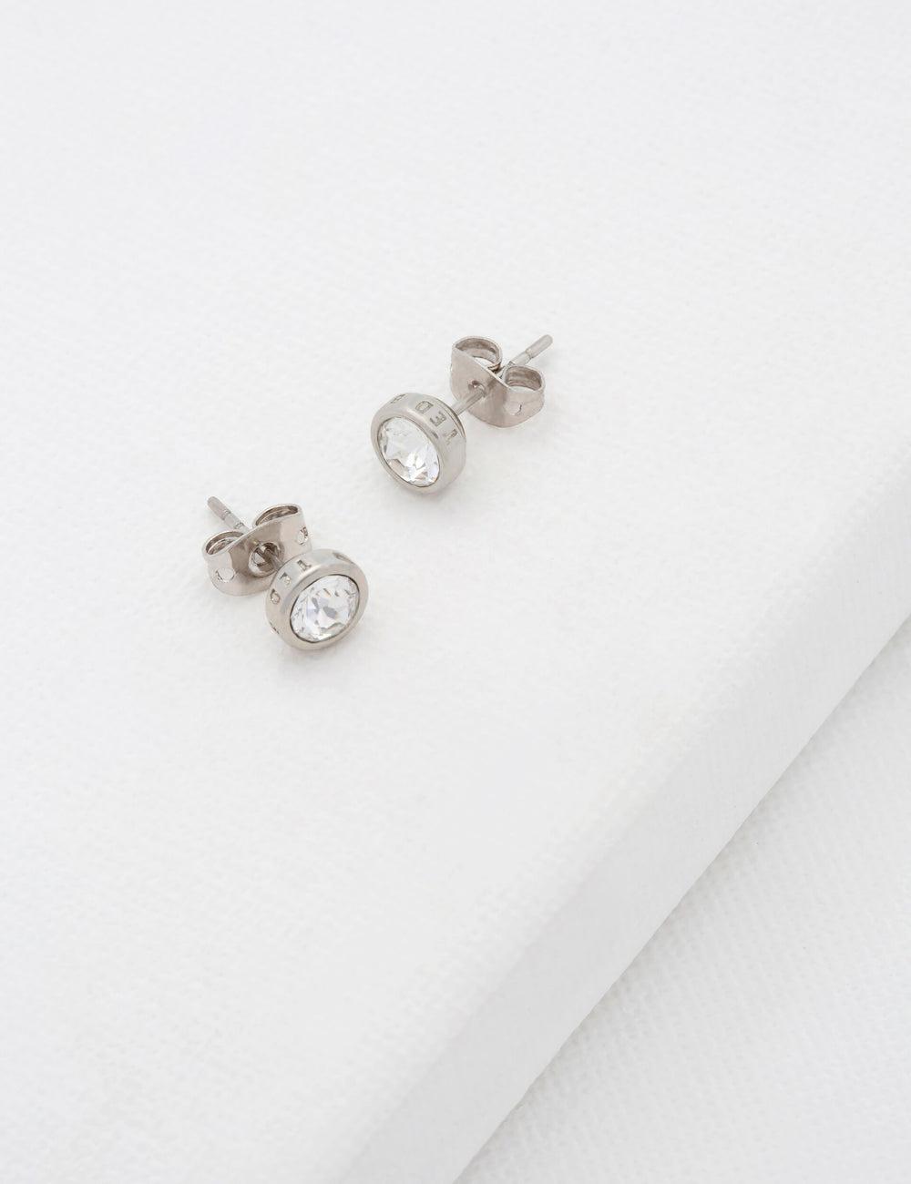 Ted Baker SINAA - Solitaire Crystal Stud Oorbellen Dames Zilver | Belgium  513726-MYX