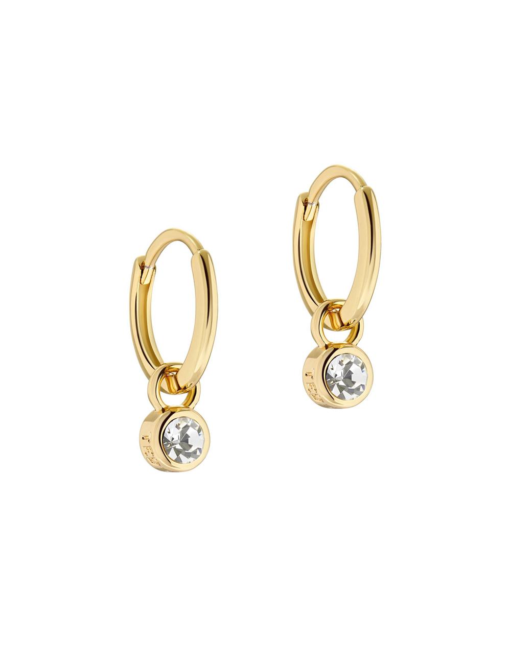 Ted Baker SINALAA - Crystal Pendant Huggie Oorbellen Dames Goud | Belgium  492561-QVY