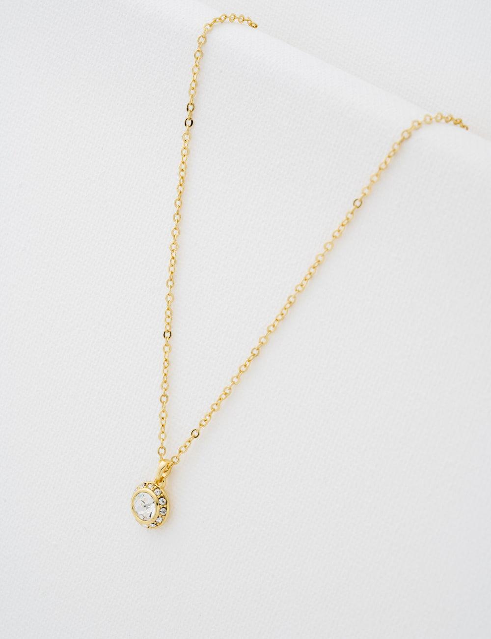Ted Baker SOLTELL - Solitaire Sparkle Crystal Pendant Kettingen Dames Goud | Belgium  396187-IGV