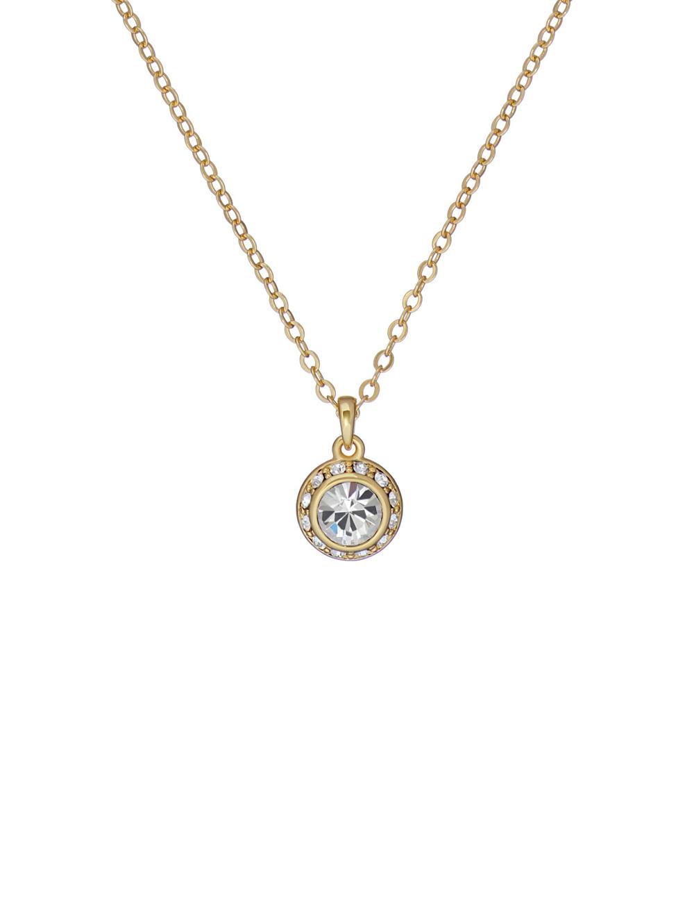 Ted Baker SOLTELL - Solitaire Sparkle Crystal Pendant Kettingen Dames Goud | Belgium  396187-IGV