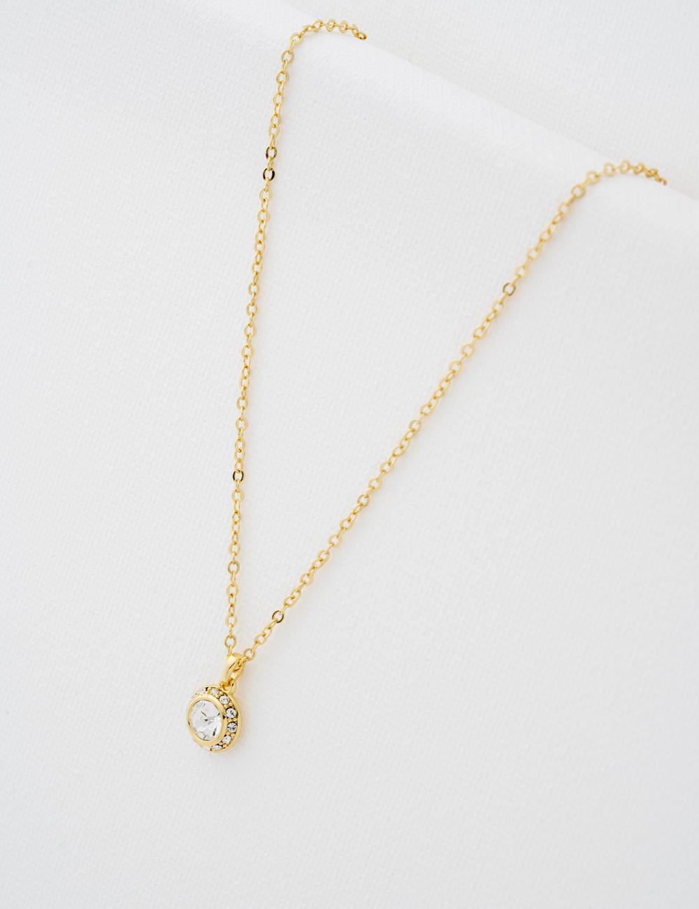 Ted Baker SOLTELL - Solitaire Sparkle Crystal Pendant Kettingen Dames Goud | Belgium  396187-IGV